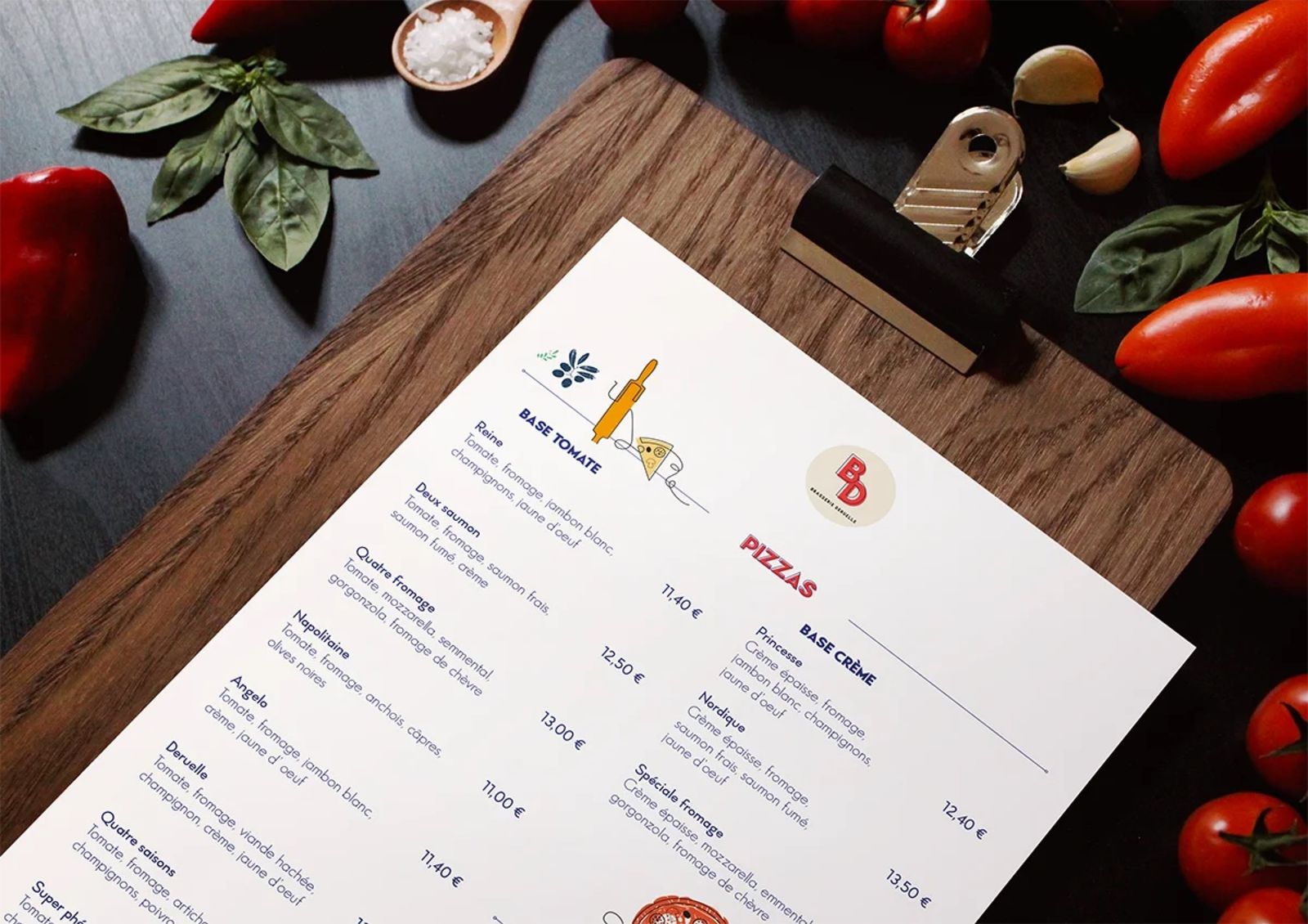Brasserie Deruelle, la carte